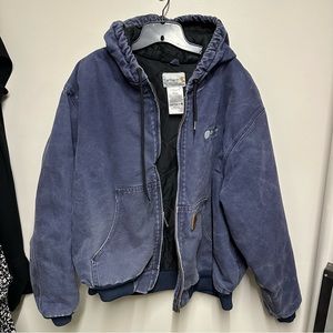 Men's Carhartt Duck Canvas Hooded Heavyweight Quilt Lined Company Jacket Size 2X